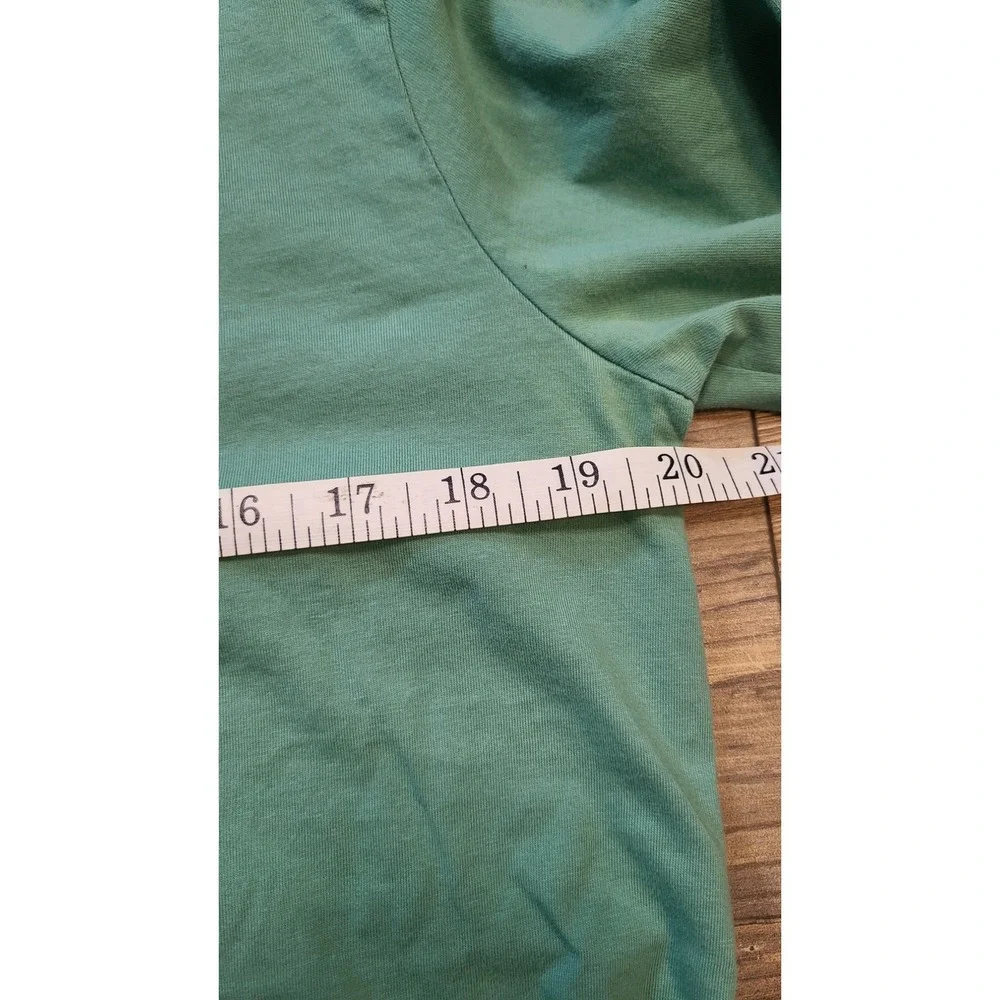 Polo‎ Ralph Lauren Long Sleeve Shirt Mens M Cotton Green Embroidered Logo FLAW